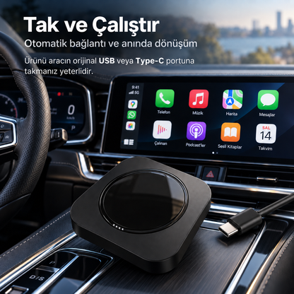 CarKits® Kablosuz CarPlay & Android Auto Smart Box (8-128 GB)