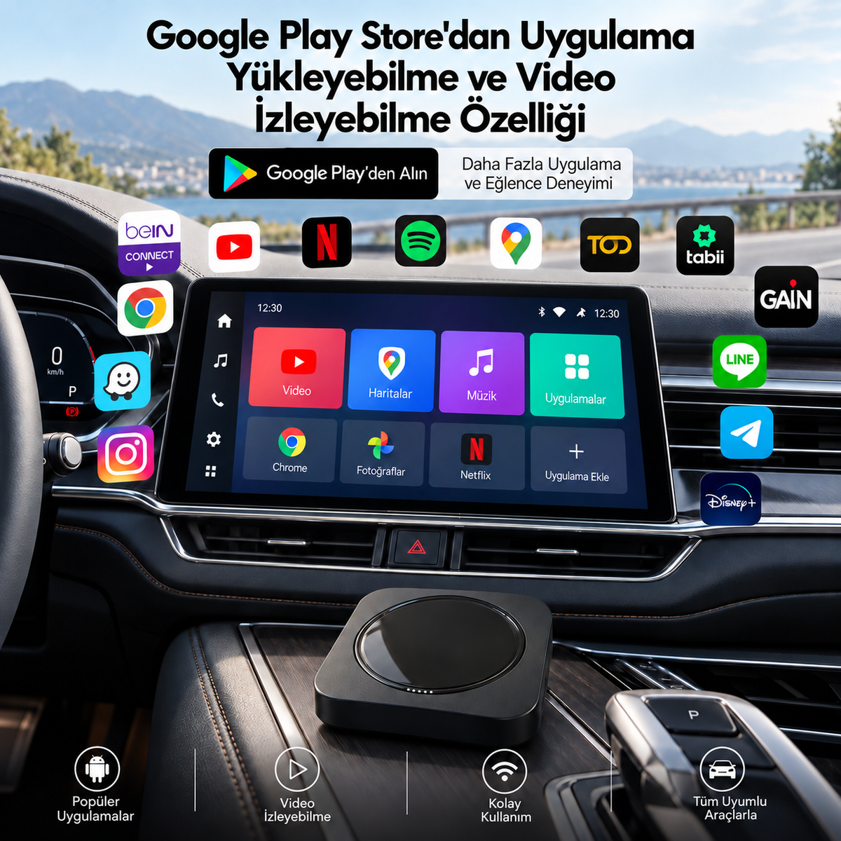 CarKits® Kablosuz CarPlay & Android Auto Smart Box (8-128 GB)
