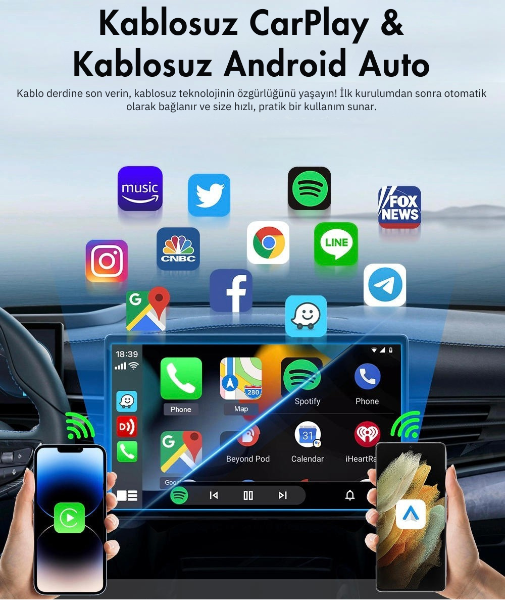 Carlinkit TBox Lite S Kablosuz CarPlay & Android Auto Smart Box