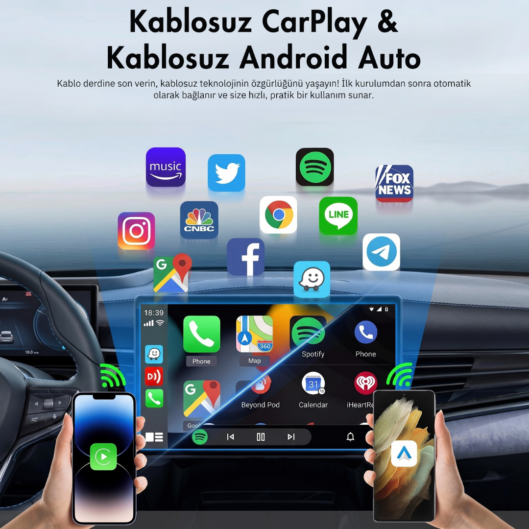 CarKits® Kablosuz CarPlay & Android Auto Smart Box